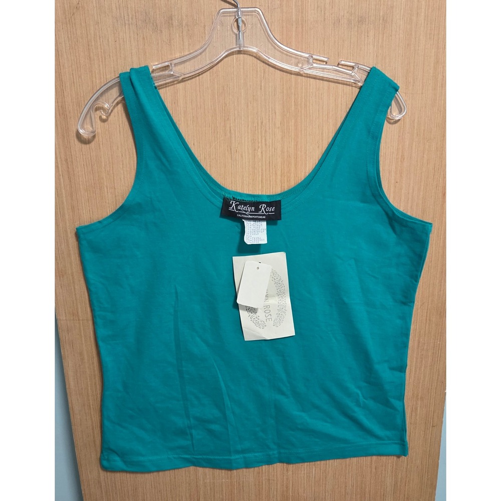Katelyn Rose California Sportswear Jade Green‎ Scoop Neck Tank Top Womens Large
